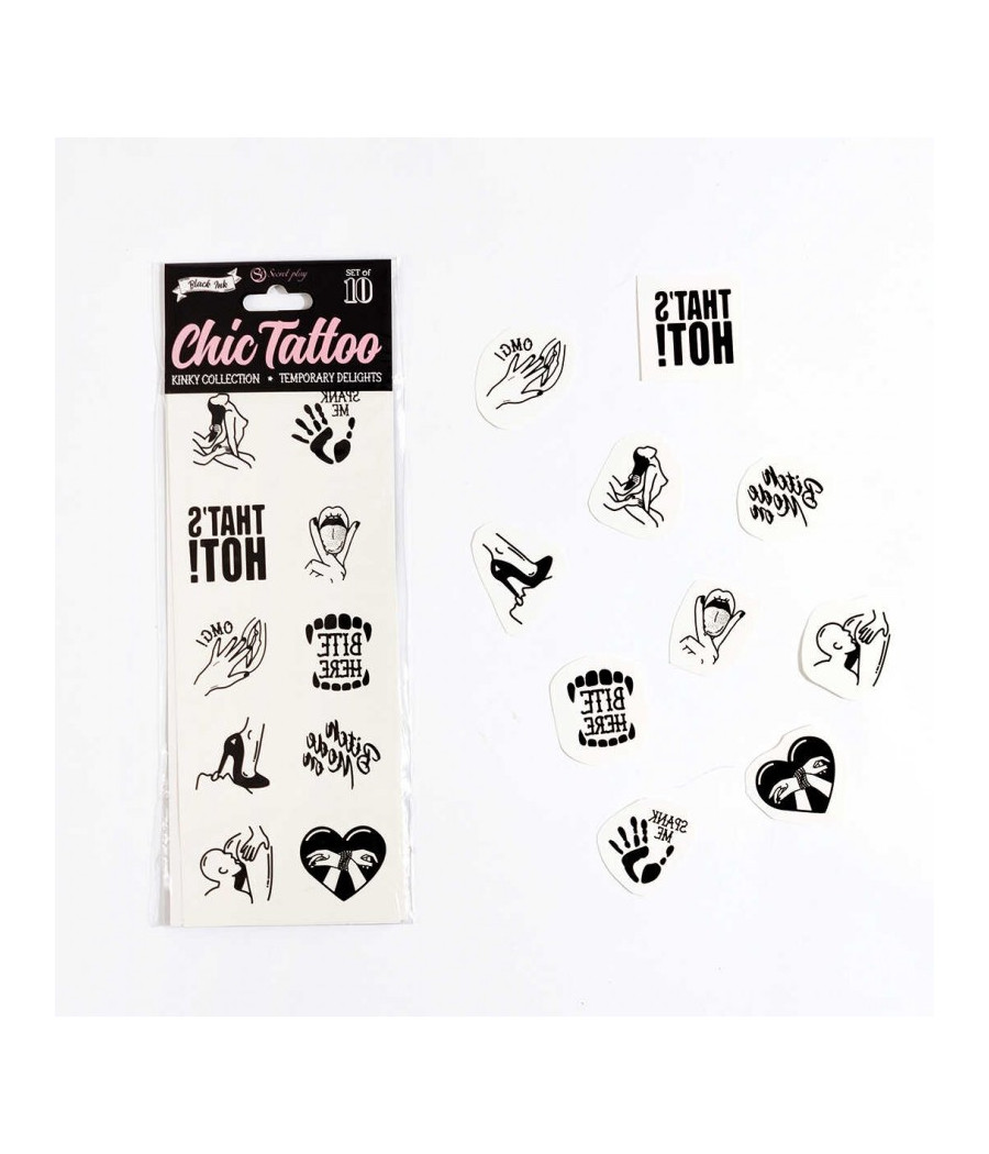 Kinky collection - Tatouages temporaires pack de 10