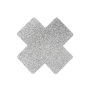 Paire de cache tétons adhésifs croix pailletée blanc - NP-1048WHT