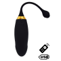 HAPPY, Un Œuf vibrant long USB avec télécommande, dans un silicone médical doux et lisse - B70BLK