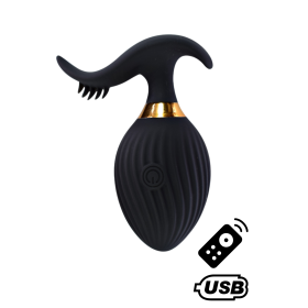 WAVE , Un Œuf vibrant noir USB avec stimulation clitoridienne, doté d'une télécommande - B54BLK WAVE , Un Œuf vibrant noir USB avec stimulation clitoridienne, doté d'une télécommande - B54BLK