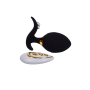 WAVE , Un Œuf vibrant noir USB avec stimulation clitoridienne, doté d'une télécommande - B54BLK