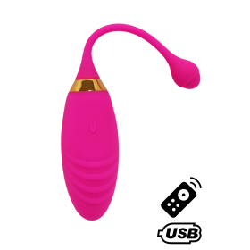 SUNDAY, Un Œuf vibrant USB avec télécommande, dans un silicone médical doux et rainuré - B21PNK SUNDAY, Un Œuf vibrant USB avec télécommande, dans un silicone médical doux et rainuré - B21PNK