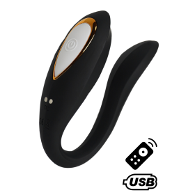 OSMOSE, stimulateur pour couple USB, à double tête, avec télécommande, en silicone médical - BQ602BLK OSMOSE, stimulateur pour couple USB, à double tête, avec télécommande, en silicone médical - BQ602BLK