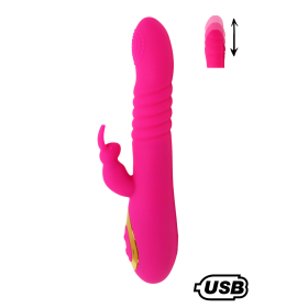 TWIST 2 Rose, Vibromasseur Rabbit va-et-vient USB en silicone médical, doté de 18 modes de stimulation - BQ587PNK TWIST 2 Rose, Vibromasseur Rabbit va-et-vient USB en silicone médical, doté de 18 modes de stimulation - BQ587PNK