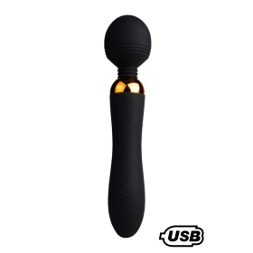 SHAKE Noir, Vibromasseur Wand USB en silicone médical avec 2 puissants moteurs indépendants - BQ107BLK SHAKE Noir, Vibromasseur Wand USB en silicone médical avec 2 puissants moteurs indépendants - BQ107BLK