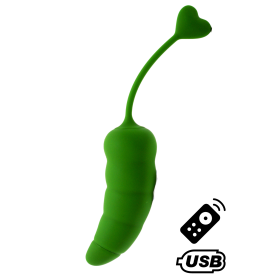PIMENTO, Un Œuf vibrant avec télécommande, couleur et forme Piment en silicone médical - B137GRE