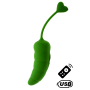 PIMENTO, Un Œuf vibrant avec télécommande, couleur et forme Piment en silicone médical - B137GRE
