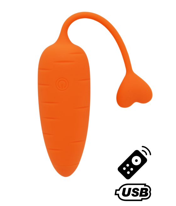 CARROT, Un Œuf vibrant avec télécommande, couleur et forme Carotte en silicone médical - BQ134ORA