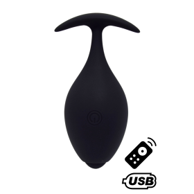 BABA, Plug vibrant anal noir USB, avec télécommande - BQ131BLK BABA, Plug vibrant anal noir USB, avec télécommande - BQ131BLK