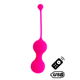 MINA Rose, Boules de Geisha en silicone médical USB avec télécommande - BQ130PNK MINA Rose, Boules de Geisha en silicone médical USB avec télécommande - BQ130PNK