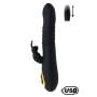 TWIST 2 Noir, Vibromasseur Rabbit va-et-vient USB en silicone médical, doté de 18 modes de stimulation - BQ587BLK