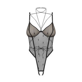 Anniverse special body ouvert et harnais - Noirs Anniverse special body ouvert et harnais - Noirs