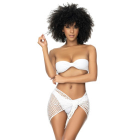 Jupe paréo en grosse résille blanche - MAL77009WHT Jupe paréo en grosse résille blanche - MAL77009WHT