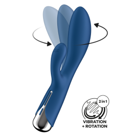 Vibromasseur rabbit USB tête rotative bleu Spinning Rabbit 1 Satisfyer - CC597856 Vibromasseur rabbit USB tête rotative bleu Spinning Rabbit 1 Satisfyer - CC597856