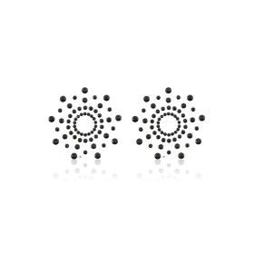 Paire de cache tétons adhésifs strass noir - NP-1030BLK Paire de cache tétons adhésifs strass noir - NP-1030BLK