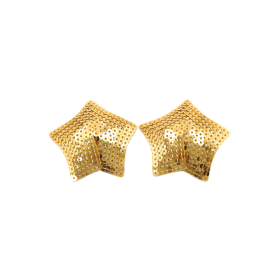 Paire de cache tétons adhésifs étoile pailletée sequin doré - NP-2016 Paire de cache tétons adhésifs étoile pailletée sequin doré - NP-2016