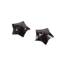 Paire de cache tétons adhésifs étoile pailletée sequin noir - NP-2024 Paire de cache tétons adhésifs étoile pailletée sequin noir - NP-2024