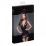 F168 Mini-robe Powerwetlook avec décolleté en dentelle
