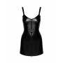 F320 Starlet - Mini-robe à effet mouillé avec ceinture à anneaux
