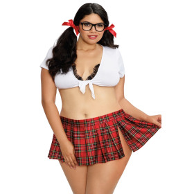 Déguisement sexy grande taille d'étudiante à lunettes - DG11046XCOS Déguisement sexy grande taille d'étudiante à lunettes - DG11046XCOS