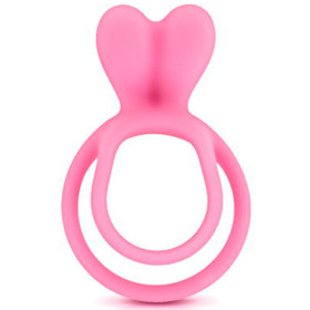 Double cockring rose avec stimulateur de clitoris - CC5710050050 Double cockring rose avec stimulateur de clitoris - CC5710050050