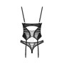 Lune Bellis corset et string - Noirs