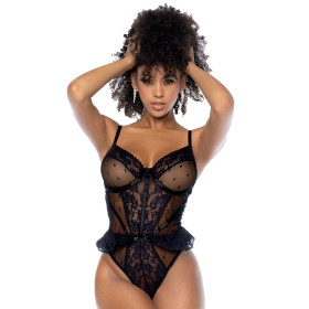 Body string noir à l'illusion corset - MAL8885BLK Body string noir à l'illusion corset - MAL8885BLK