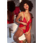 Nuisette courte rouge et string assorti - MAL7562RD