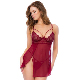 Nuisette et string couleur framboise - MAL7555ROSW Nuisette et string couleur framboise - MAL7555ROSW