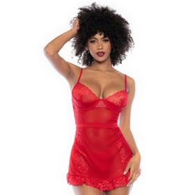 Nuisette rouge et string assorti - MAL7507RD Nuisette rouge et string assorti - MAL7507RD