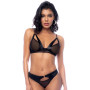Ensemble 2 pièces en wetlook noir - MAL2769WBLK