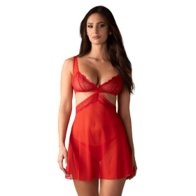 Cupide Desir babydoll et String - Rouge Cupide Desir babydoll et String - Rouge