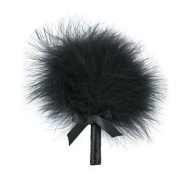 Plumeau noir avec noeud satiné - 100300BLK