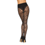 Collant fantaisie noir avec imprimé culotte - DG0529BLK