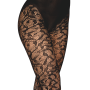 Collant fantaisie noir avec imprimé culotte - DG0529BLK