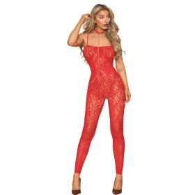 Bodystocking sans couture, fantaisie rouge avec chainettes amovibles - DG0518POI Bodystocking sans couture, fantaisie rouge avec chainettes amovibles - DG0518POI