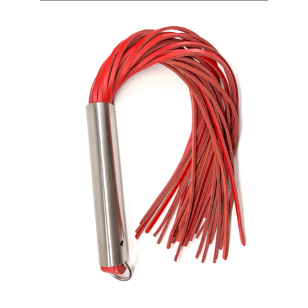 Martinet homme rouge manche métal lanières en cuir DOUX