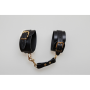 Menottes en cuir Collection Anneaux NOIR  GOLD