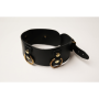 Collier en cuir Collection Anneaux NOIR  GOLD