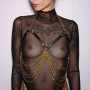 Harnais de poitrine triangle et chaines Gold