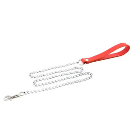 Laisse longue chaine métal Rouge Laisse longue chaine métal Rouge