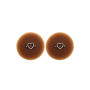 Paire de cache-tétons piercing barre coeur faux diamant peau foncée - XP004F