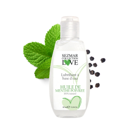 Lubrifiant à base d'eau 100% naturel Menthe poivrée 90 ml - SEZ089 Lubrifiant à base d'eau 100% naturel Menthe poivrée 90 ml - SEZ089