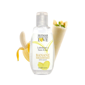 Lubrifiant à base d'eau 100% naturel Banane Milkshake 90 ml - SEZ083 Lubrifiant à base d'eau 100% naturel Banane Milkshake 90 ml - SEZ083