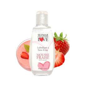 Lubrifiant à base d'eau 100% naturel Mousse fraise 90 ml - SEZ082 Lubrifiant à base d'eau 100% naturel Mousse fraise 90 ml - SEZ082