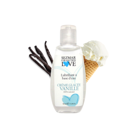 Lubrifiant à base d'eau 100% naturel Crème glacée vanille 90 ml - SEZ080 Lubrifiant à base d'eau 100% naturel Crème glacée vanille 90 ml - SEZ080