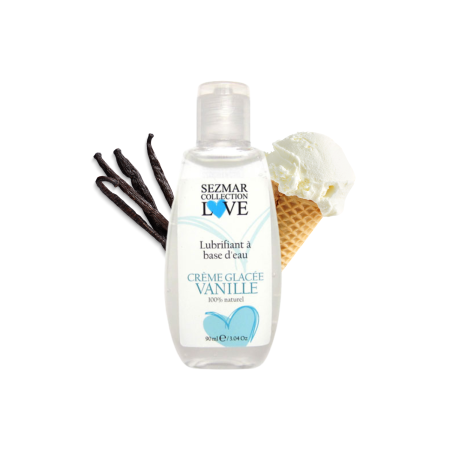 Lubrifiant à base d'eau 100% naturel Crème glacée vanille 90 ml - SEZ080