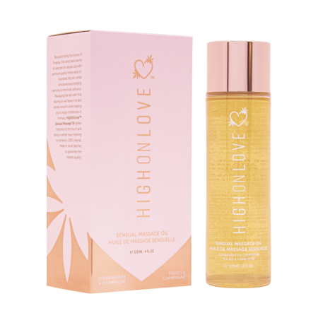 Huile de massage luxueuse Fraises et champagne - 120 ml