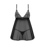 Blomentis babydoll et String - Noire