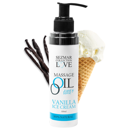 Huile de massage comestible Vanille glacée 100ml - SEZ063A